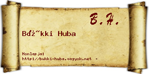 Bükki Huba névjegykártya
